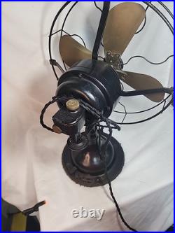 Antique Star Rite Fitzgerald Desk Rotating Fan Brass Blades