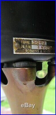 Antique THE FAN LAMP PHILADELPHIA PA ROBBINS & MYERS FLOOR ELECTRIC For Repair