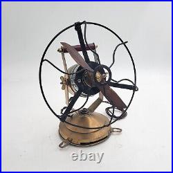 Antique Table Fan with Twin Wooden Rotor Blades 24V