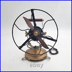 Antique Table Fan with Twin Wooden Rotor Blades 24V
