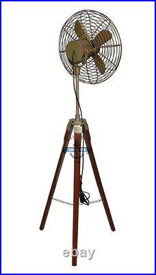 Antique Tripod Fan With Stand Nautical Floor Fan 18Vintage Style Home Desk Decor