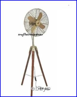 Antique Tripod Fan With Stand Nautical Floor Fan Vintage Style Home Desk Decor