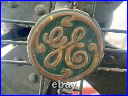 Antique VTG GE General Electric 13 Fan, Green 4 Blade Fan v191372, Orig Paint