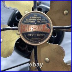 Antique Very RARE 1921 EMERSON JR 10 inch Fan / Stationary Plug/ Runs