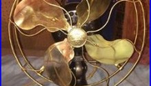 Antique Vintage 12 Emerson Fan Brass Blades Cage Deco RESTORED Works Great