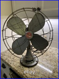Antique Vintage 17 Emerson Fan 3 Speed, 4 blade Model 79648 SD. Working well