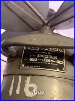Antique Vintage 17 Emerson Fan 3 Speed, 4 blade Model 79648 SD. Working well