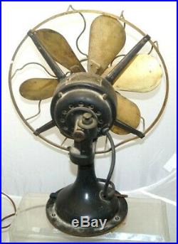 Antique Vintage 1910s EARLY ELECTRIC AC Westinghouse Brass 6 Blade Fan WORKS