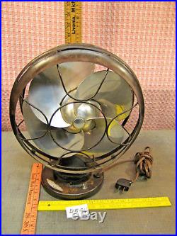 Antique Vintage 1930's Emerson Silver Swan Electric Fan 10 Works 459V