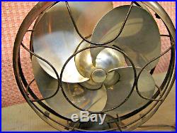 Antique Vintage 1930's Emerson Silver Swan Electric Fan 10 Works 459V