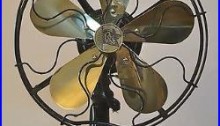 Antique Vintage 2610 Robbins Myers Brass 5 Blade Fan 10 Cage for repair Nice