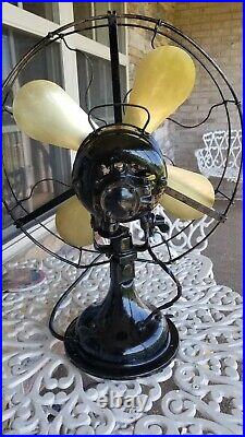 Antique Vintage Century 16 inch Brass Blade Electric Fan Restored