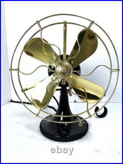 Antique Vintage Collectible electric 1920s GE 9 Whiz Fan Brass Cage Blade