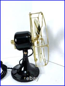 Antique Vintage Collectible electric 1920s GE 9 Whiz Fan Brass Cage Blade