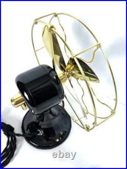 Antique Vintage Collectible electric 1920s GE 9 Whiz Fan Brass Cage Blade