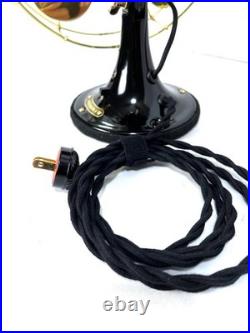 Antique Vintage Collectible electric 1920s GE 9 Whiz Fan Brass Cage Blade