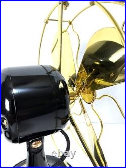 Antique Vintage Collectible electric 1920s GE 9 Whiz Fan Brass Cage Blade