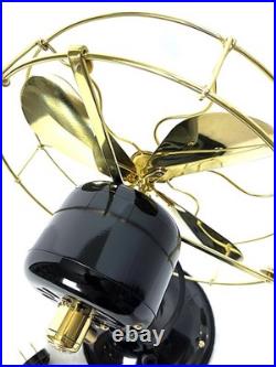 Antique Vintage Collectible electric 1920s GE 9 Whiz Fan Brass Cage Blade