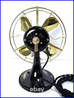 Antique Vintage Collectible electric 1920s GE 9 Whiz Fan Brass Cage Blade