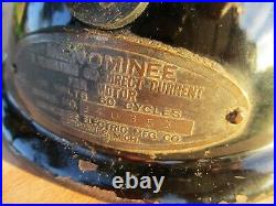 Antique Vintage Electric 8 Menominee Clamshell Fan 1917-1918 Original Paint