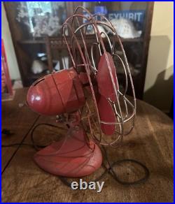 Antique Vintage Electric Fan Oscillating Working Flower / Daisy Decorative Cage