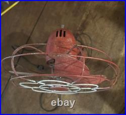 Antique Vintage Electric Fan Oscillating Working Flower / Daisy Decorative Cage
