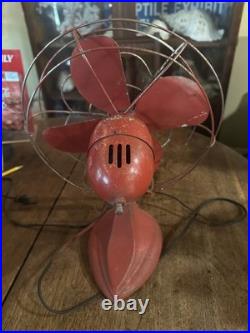Antique Vintage Electric Fan Oscillating Working Flower / Daisy Decorative Cage