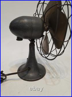 Antique Vintage Emerson 11 Brass Blade Fan Type 6250 F Works Read Description