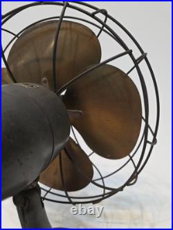 Antique Vintage Emerson 11 Brass Blade Fan Type 6250 F Works Read Description