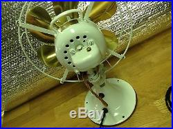 Antique Vintage Emerson 71666 Oscillating Electric Fan 6 Brass Blades 1925