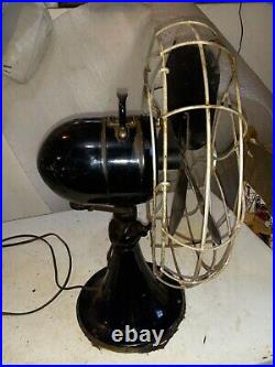 Antique Vintage Emerson Electric 4 Blade 12 Oscillating Fan 79646-AX Works Now