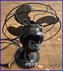 Antique Vintage Emerson Electric Brass Fan, Adjustable Oscillating Type 29646