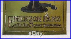 Antique Vintage Emerson Electric Fan Store Advertising Display 13x9 Metal RARE