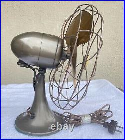 Antique Vintage Emerson Electric Oscillating 6250-K Brass Fan WORKS