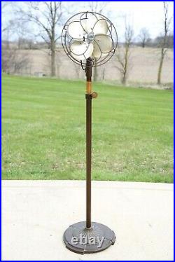 Antique Vintage Fan Delco General Motors Oscillating 10 Blades pedestal floor