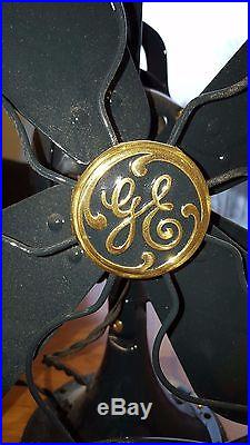 Antique Vintage General Electric 3-Speed Fan Cat 75425 Black & Gold
