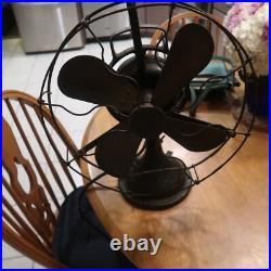 Antique Vintage General Electric GE Brass Blade 13 Cage Fan 75423 see video