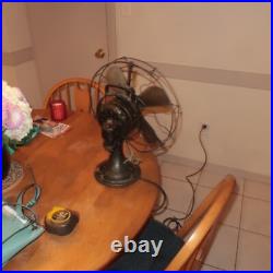 Antique Vintage General Electric GE Brass Blade 13 Cage Fan 75423 see video