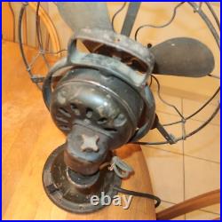 Antique Vintage General Electric GE Brass Blade 13 Cage Fan 75423 see video