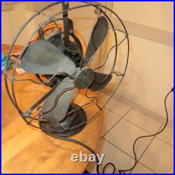Antique Vintage General Electric GE Brass Blade 13 Cage Fan 75423 see video