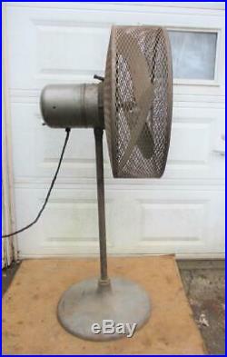 Antique Vintage ILG 24 Industrial Floor Fan Cast Iron Base