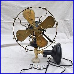 Antique Vintage Marelli Electric Wall Fan With Oscillating Head Made In Italy