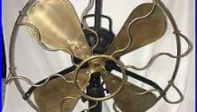 Antique Vintage Marelli HeavyBody Oscillating Italian Table Fan