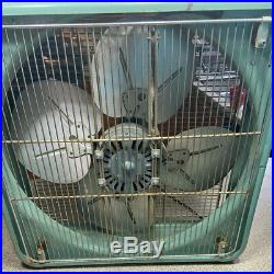 Antique Vintage Mid-Century Lasko Green Electric 20 Box Fan 5-POS FWD/Reverse