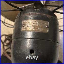 Antique Vintage Oscilating Emerson 11 Brass Blade Fan Type 6250 F-Working
