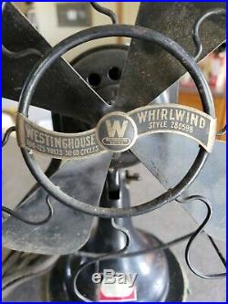 Antique Vintage Rare Westinghouse Whirlwind 9 Electric Fan Style 280598 Works