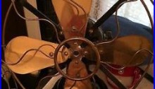 Antique Vintage Robbins & Myers The Standard Electric Brass Blade Fan Early