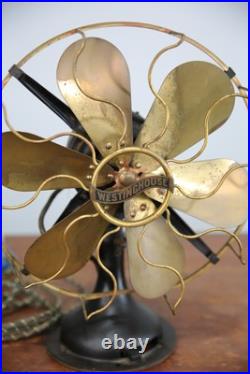 Antique Vintage Westinghouse Electric Fan brass blade industrial Parts G3D
