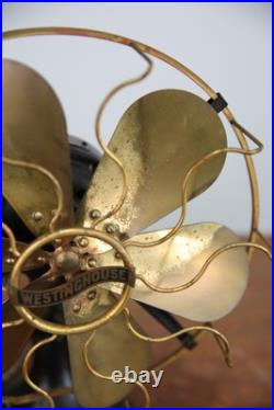 Antique Vintage Westinghouse Electric Fan brass blade industrial Parts G3D