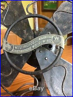 Antique Vintage Westinghouse Whirlwind Electric Fan Circa 1917 Running Condition